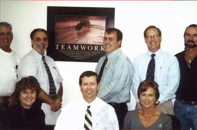 Back Row (left to right): Geno Ferretti, Paul Stewart, Mike Lapinski, Mike Moran, David Humphrey Front Row (left to right): Karen Stevens, William Chivers, Alice LaFace