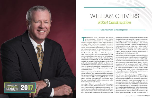 William Chivers RUSH Construction Business Leader of the Year 2017