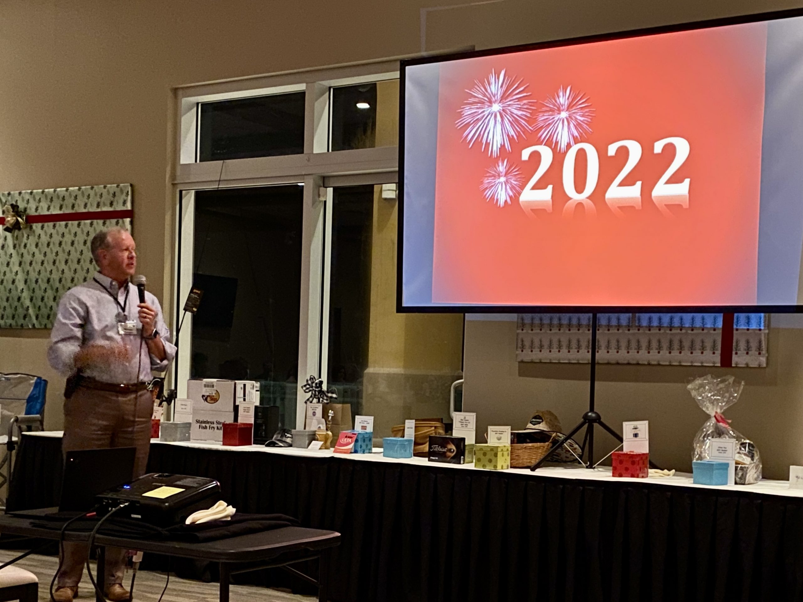 William Chivers presenting the 2022 outlook for RUSH at the Christmas Party